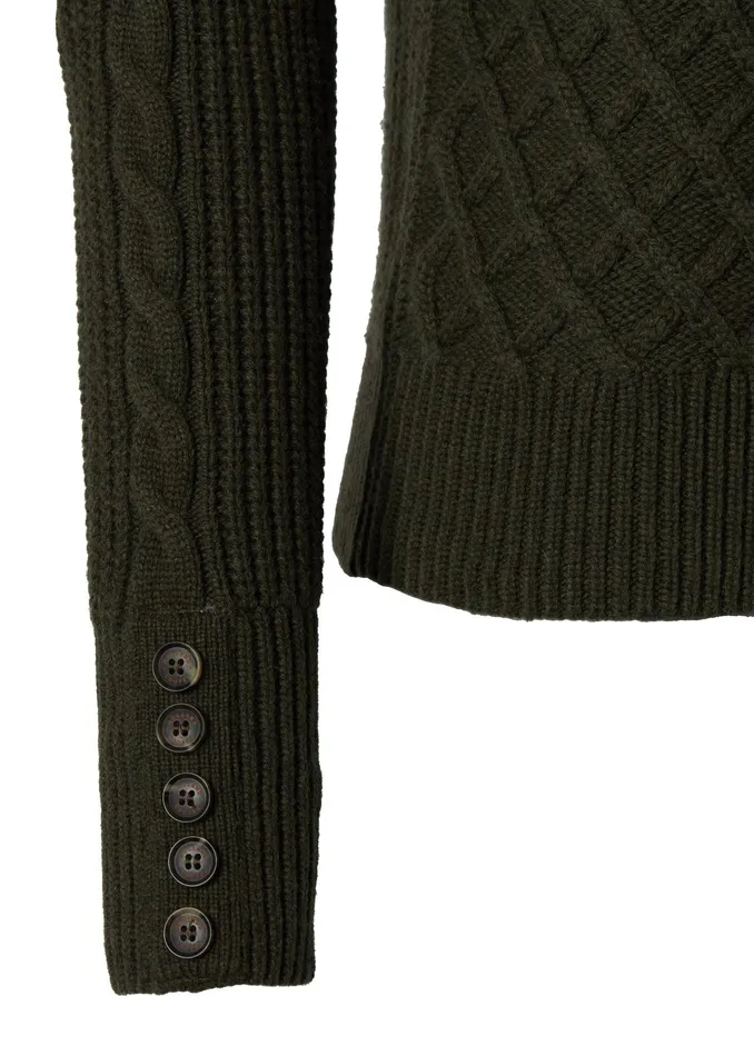 Holland Cooper Country Roll Neck Knit Forest Green Women Knitwear Holland Cooper Country Roll Neck Knit Forest Green Women Knitwear