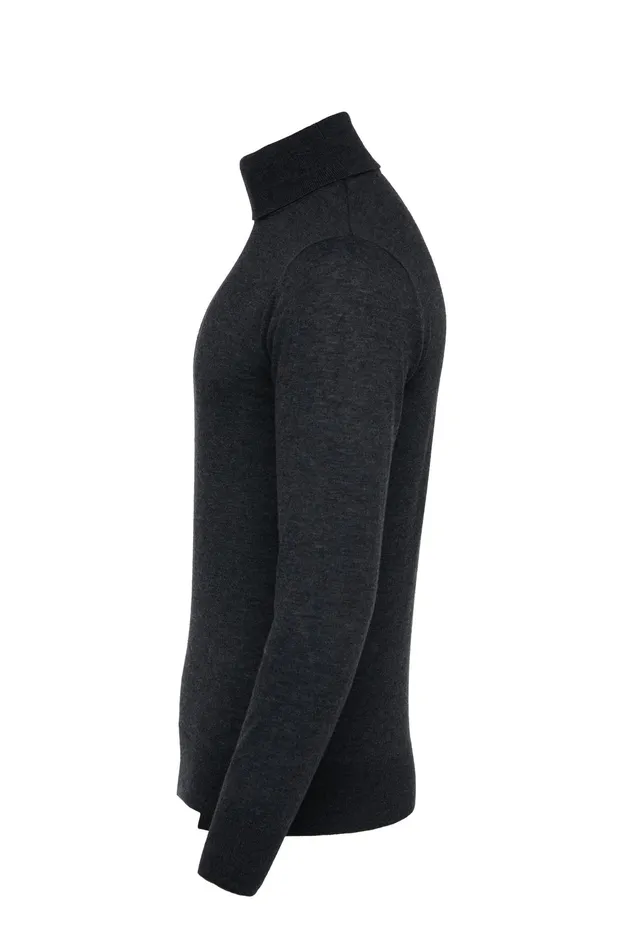 Holland Cooper Fine Roll Neck Knit Charcoal Men Knitwear Holland Cooper Fine Roll Neck Knit Charcoal Men Knitwear
