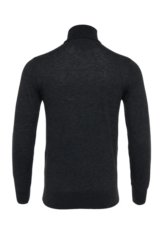 Holland Cooper Fine Roll Neck Knit Charcoal Men Knitwear Holland Cooper Fine Roll Neck Knit Charcoal Men Knitwear