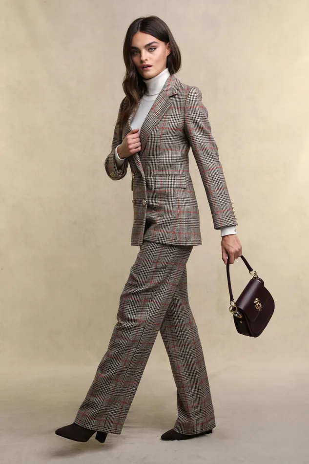Holland Cooper High Waisted Straight Trouser Orange Windsor Women Tailoring Holland Cooper High Waisted Straight Trouser Orange Windsor Women Tailoring