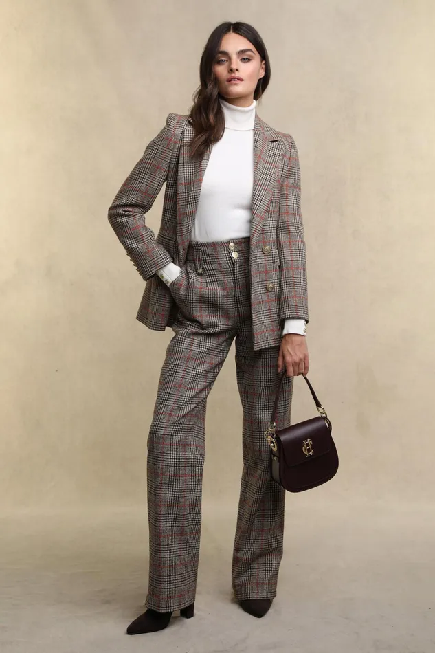 Holland Cooper High Waisted Straight Trouser Orange Windsor Women Tailoring Holland Cooper High Waisted Straight Trouser Orange Windsor Women Tailoring
