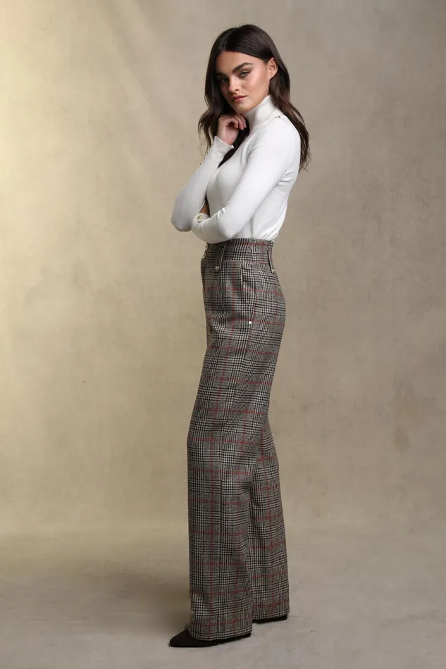 Holland Cooper High Waisted Straight Trouser Orange Windsor Women Tailoring Holland Cooper High Waisted Straight Trouser Orange Windsor Women Tailoring