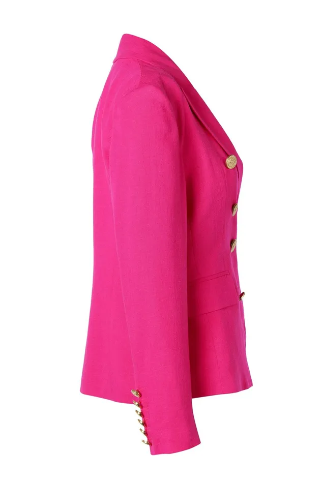 Holland Cooper Knightsbridge Blazer Hot Pink Linen Women Tailoring