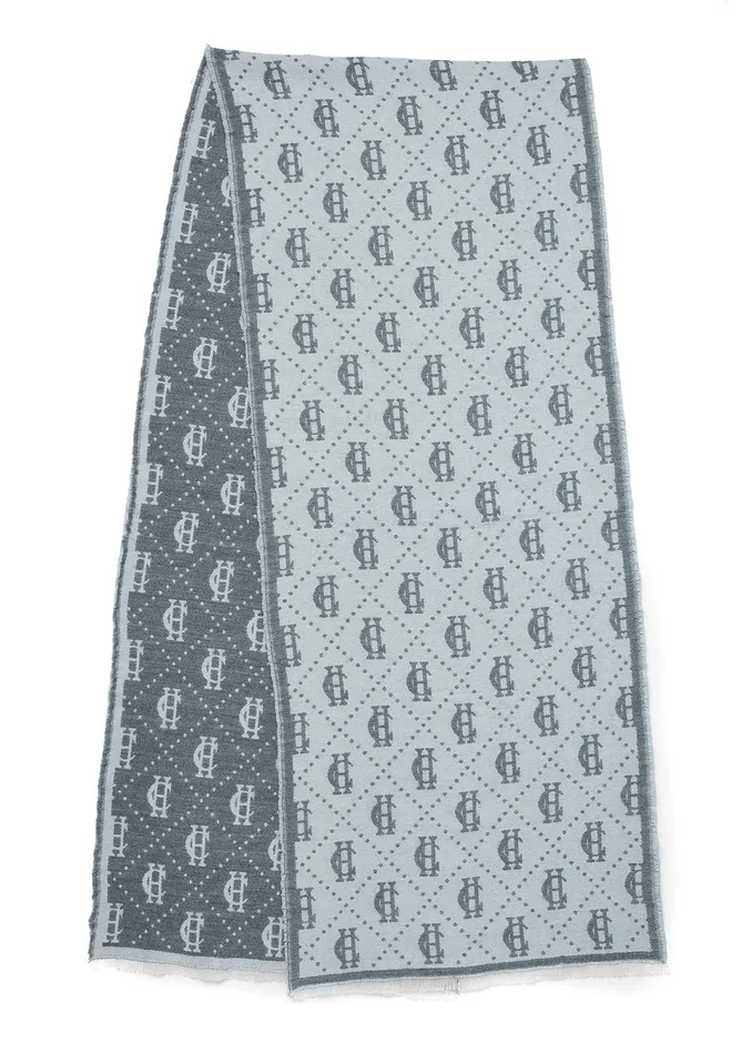 Holland Cooper Lightweight Monogram Scarf Grey Marl Cream Women Scarves Holland Cooper Lightweight Monogram Scarf Grey Marl Cream Women Scarves