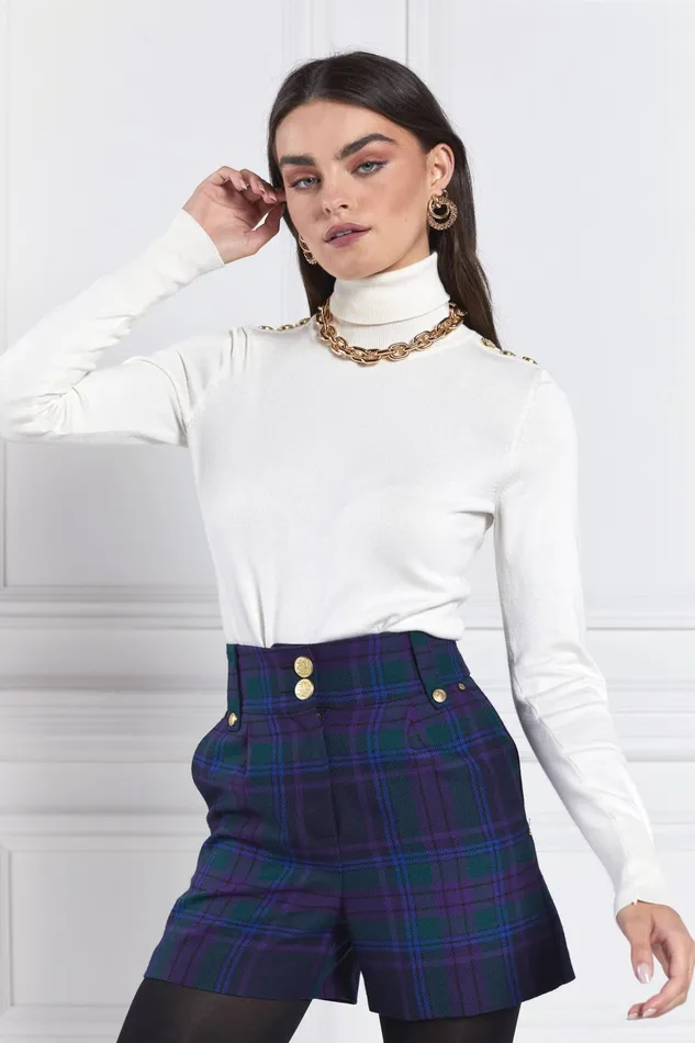 Holland Cooper Luxe Tailored Short Heather Tartan Women Tailoring