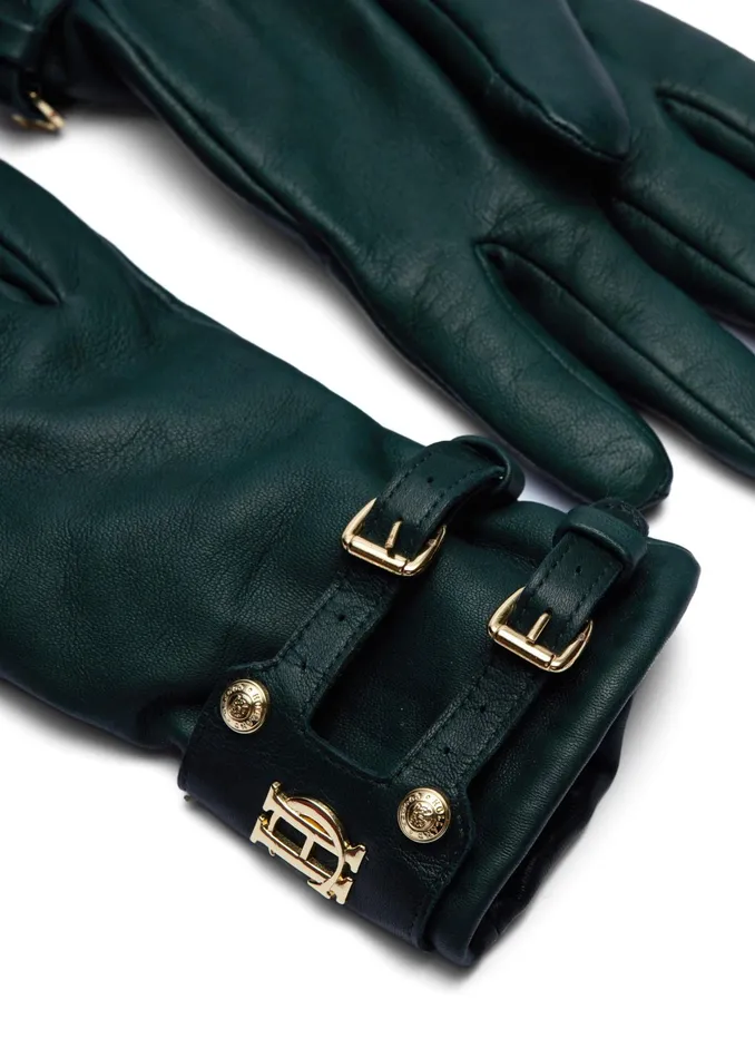 Holland Cooper Monogram Leather Gloves Racing Green Women Gloves Holland Cooper Monogram Leather Gloves Racing Green Women Gloves