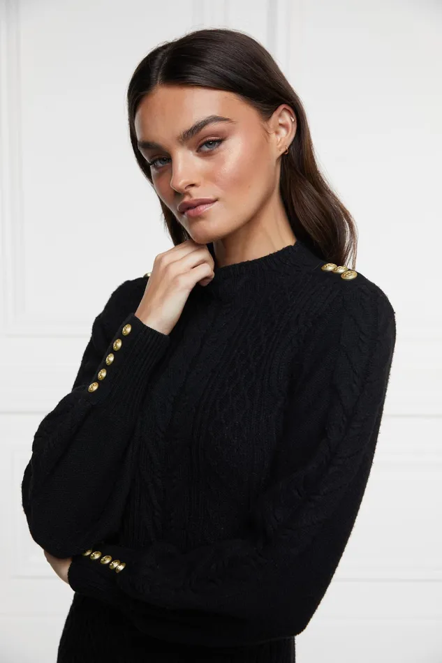 Holland Cooper Rachel Maxi Dress Black Women Knitwear