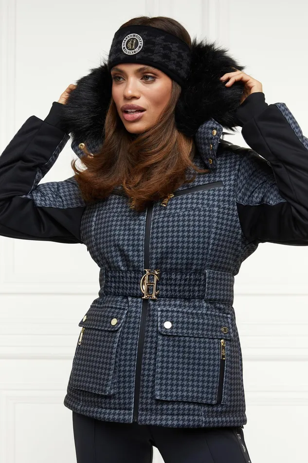 Holland Cooper Ski Jacket Mono Houndstooth Women Ski Jackets