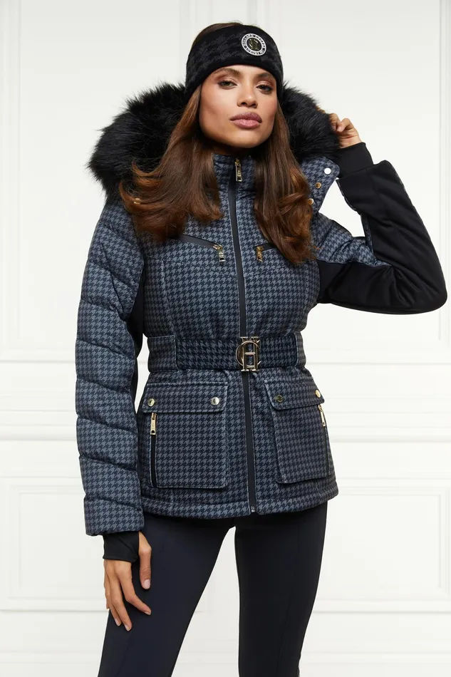 Holland Cooper Ski Jacket Mono Houndstooth Women Ski Jackets
