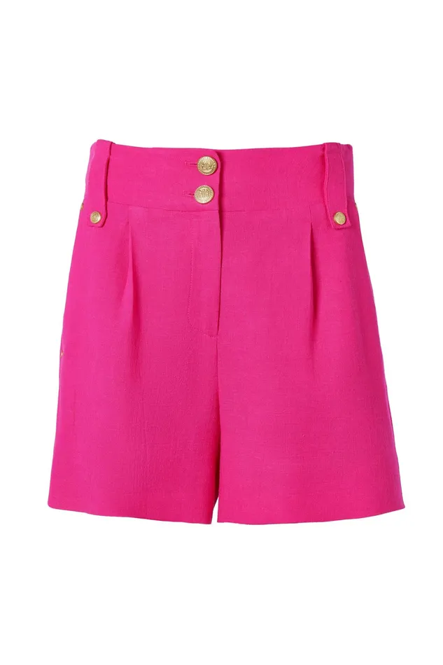 Holland Cooper Tailored Short Hot Pink Linen Women Shorts