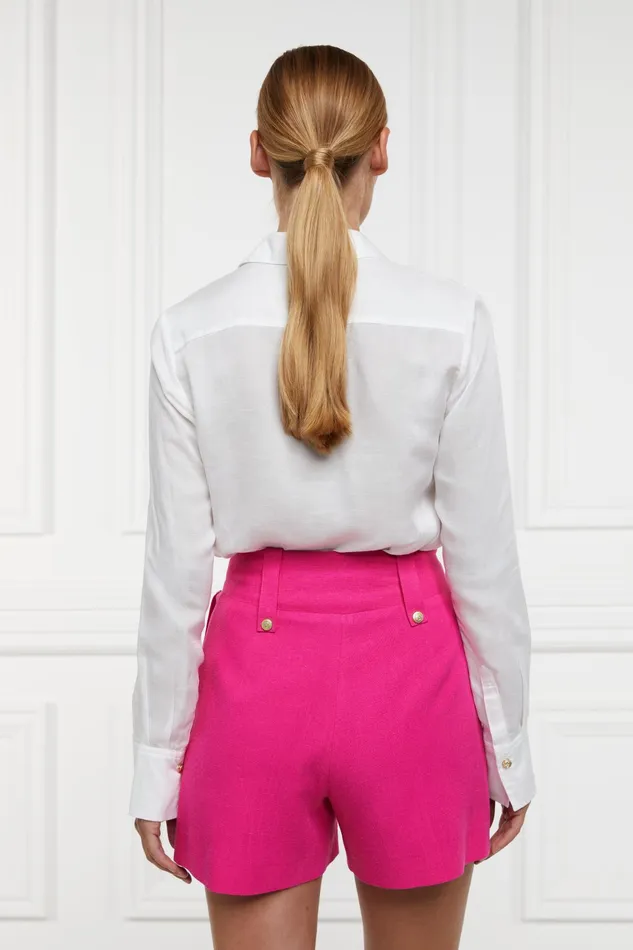 Holland Cooper Tailored Short Hot Pink Linen Women Shorts