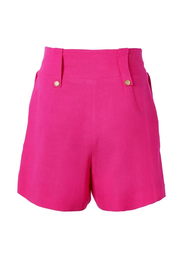 Holland Cooper Tailored Short Hot Pink Linen Women Shorts
