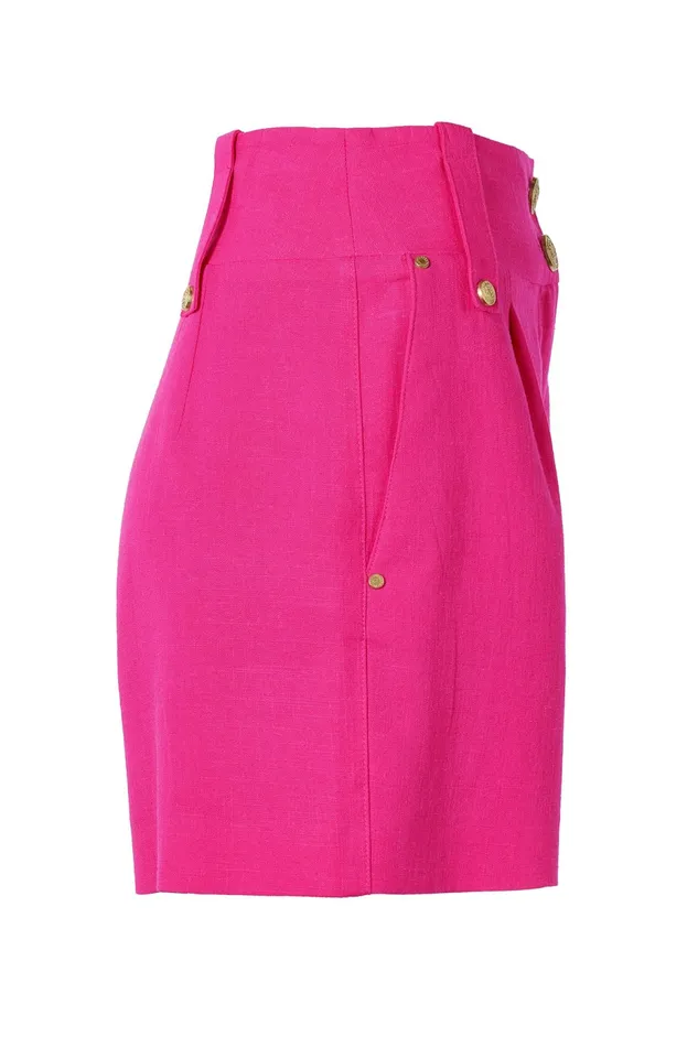 Holland Cooper Tailored Short Hot Pink Linen Women Shorts