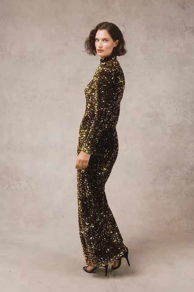 Holland Cooper Victoria Sequin Maxi Dress Women Dresses Holland Cooper Victoria Sequin Maxi Dress Women Dresses