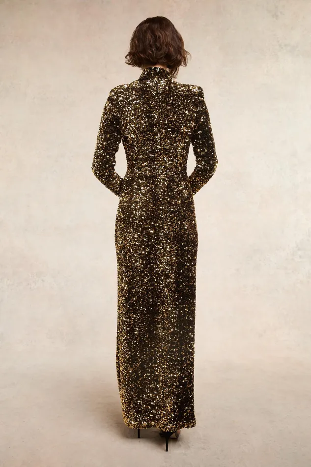 Holland Cooper Victoria Sequin Maxi Dress Women Dresses Holland Cooper Victoria Sequin Maxi Dress Women Dresses