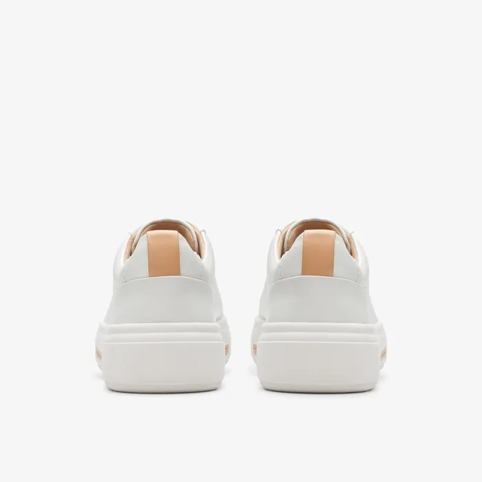 Hollyhock Walk Off White Leather Women Clarks Sneakers