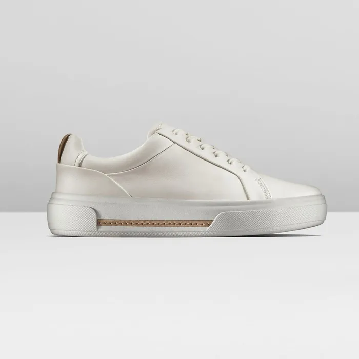 Hollyhock Walk Off White Leather Women Clarks Sneakers