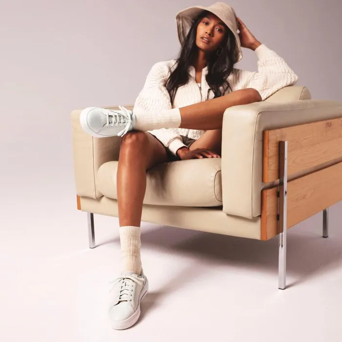 Hollyhock Walk Off White Leather Women Clarks Sneakers