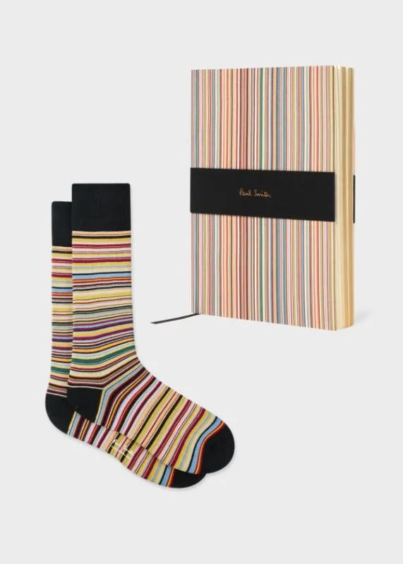 HomeMens 039Signature Stripe039 Socks and Notebook Gift Set039Signature Stripe039 Socks039Signature Stripe039 Notebook Paul Smith Stationery