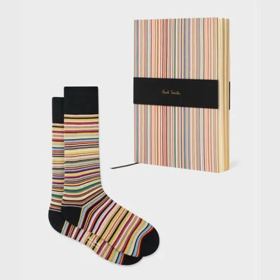 HomeMens 039Signature Stripe039 Socks and Notebook Gift Set039Signature Stripe039 Socks039Signature Stripe039 Notebook Paul Smith Stationery