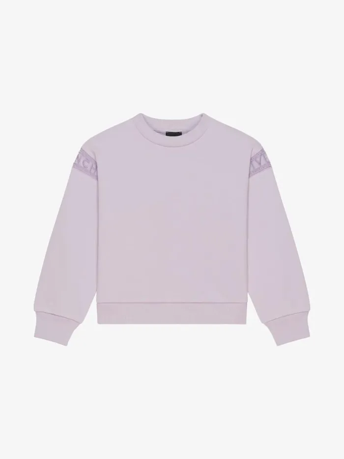 Hoodie In Fleece With Bands Lilac Kids Givenchy
