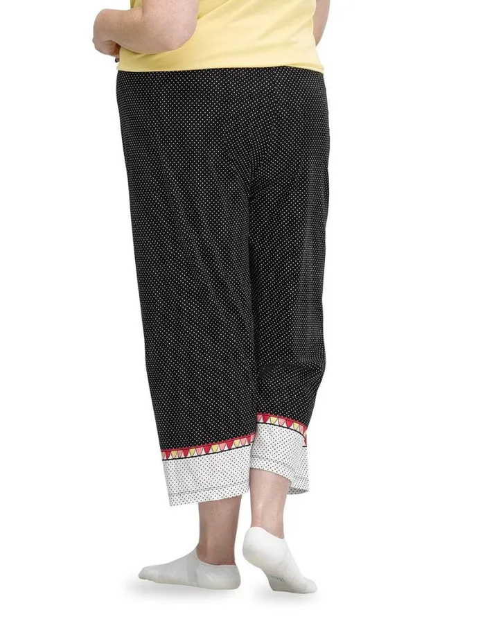 Hue Borderline Classic Capri PJ Black Women Plus Size