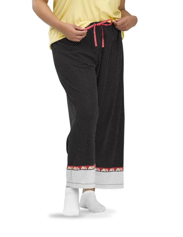Hue Borderline Classic Capri PJ Black Women Plus Size