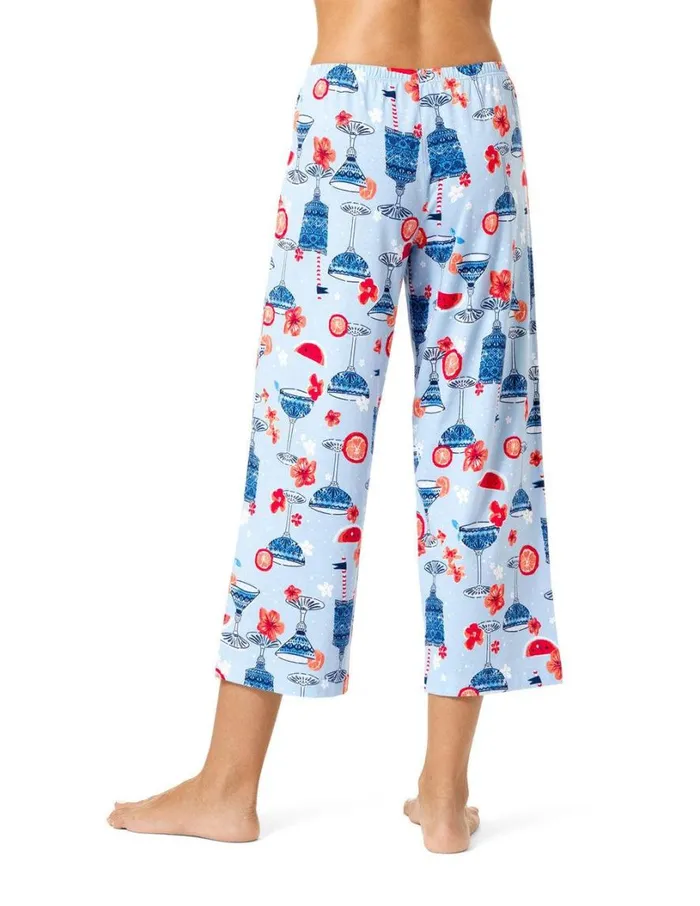 Hue Tipsy In Tucket PJ Capri Cerulean Women Bottoms