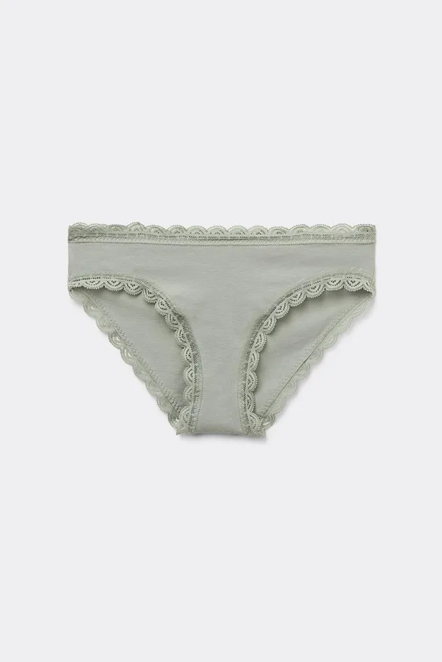 Intimissimi Bikini Panties Women Cotton And Lace Panties 657j 8211 Fade Green