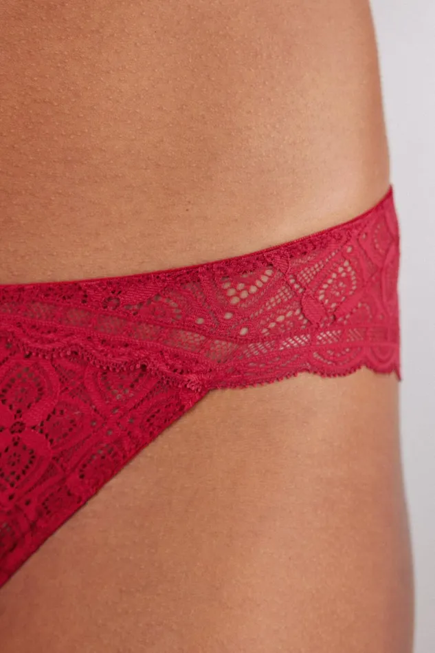 Intimissimi Bikini Panties Women Low Rise Lace Panties Red 1473 8211 Rosso