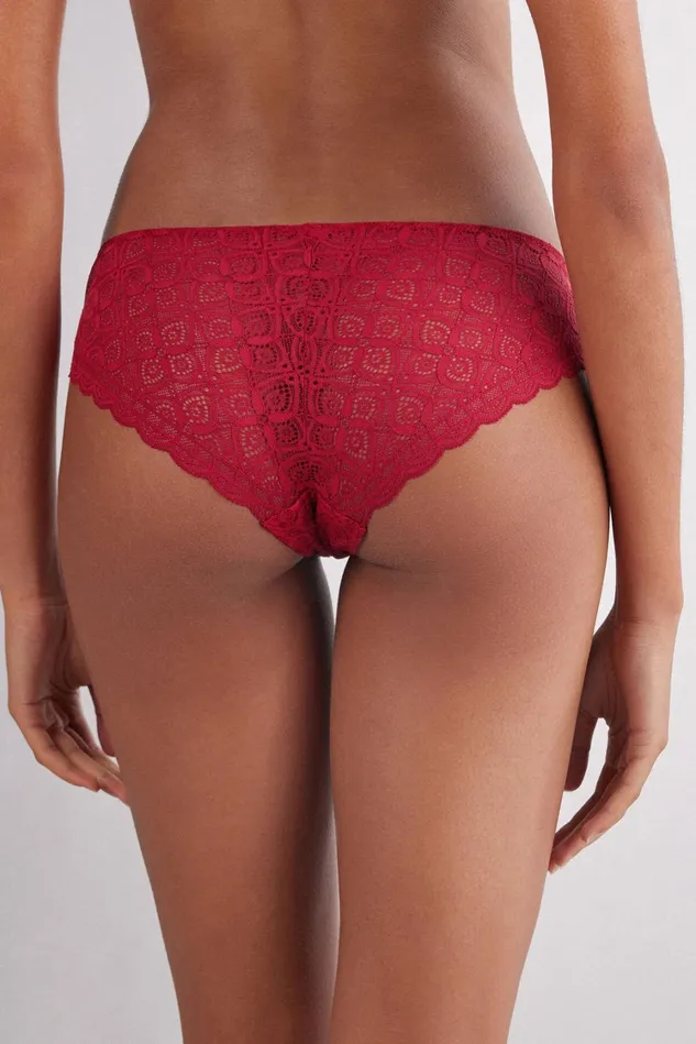 Intimissimi Bikini Panties Women Low Rise Lace Panties Red 1473 8211 Rosso