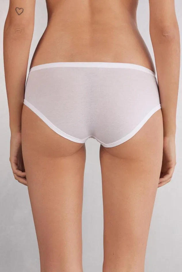 Intimissimi Bikini Panties Women Ultralight Cotton Panties White 001 8211 White