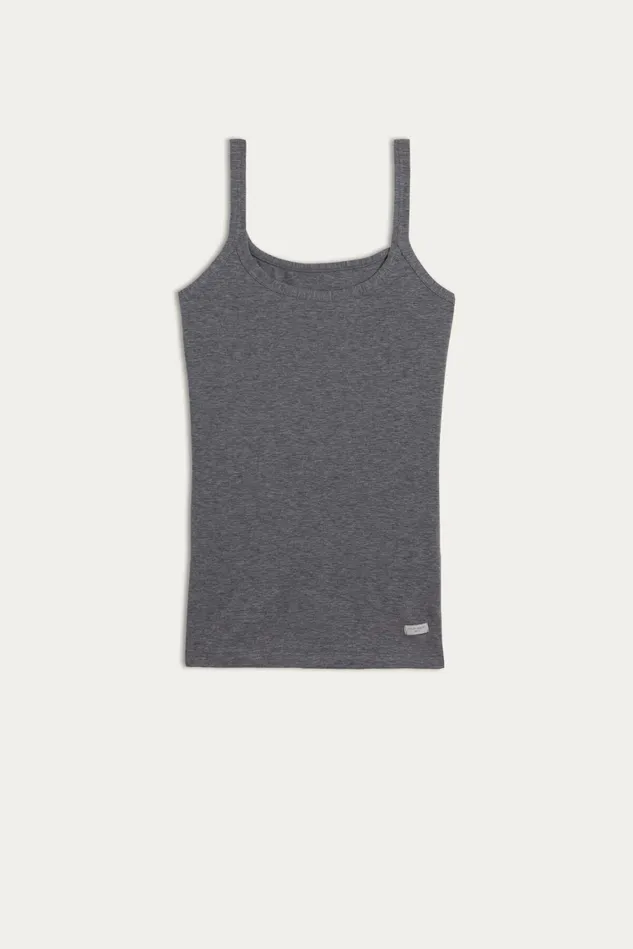 Intimissimi Camisoles Tank Tops Women Spaghetti Strap Top In Cotton Grey 616i 8211 Cloud Grey Blend