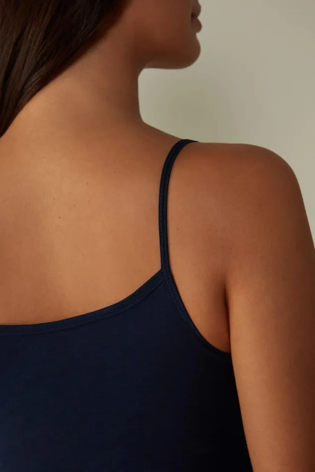 Intimissimi Camisoles Tank Tops Women Ultrafresh Cotton Camisole Blue 1467 8211 Intense Blue