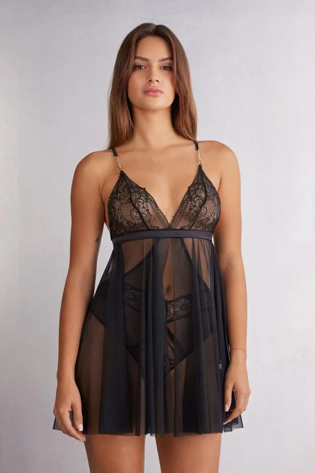 Intimissimi Lingerie Bodysuits Women A Timeless Night Babydoll Black 019 8211 Black Intimissimi Lingerie Bodysuits Women A Timeless Night Babydoll Black 019 8211 Black