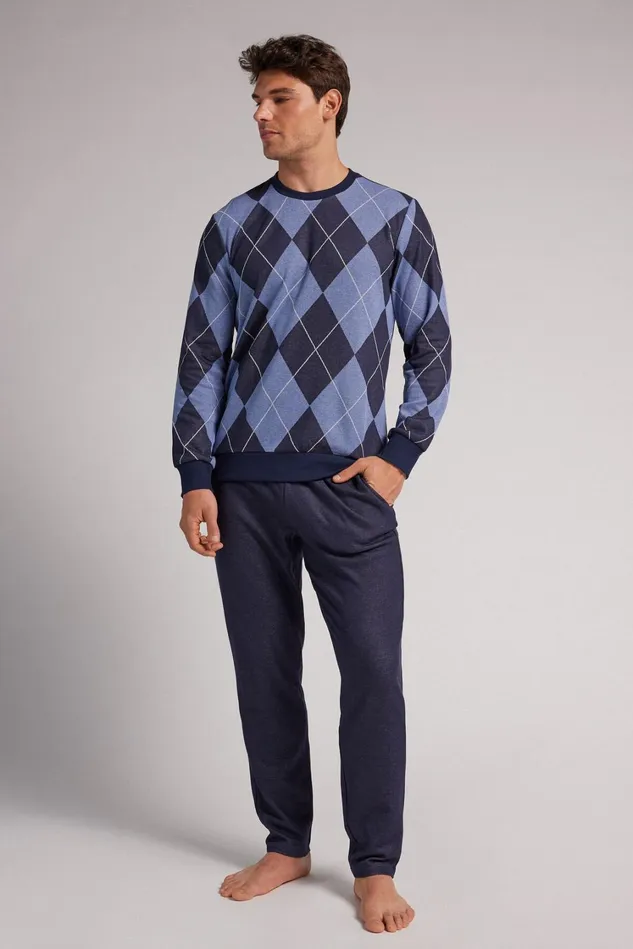 Intimissimi Long Pajamas Men Diamond Pattern Full Length Pajamas Blue 518j 8211 Rombi Bluazzurro Intimissimi Long Pajamas Men Diamond Pattern Full Length Pajamas Blue 518j 8211 Rombi Bluazzurro