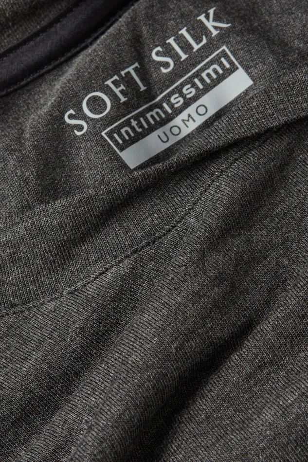 Intimissimi Long Sleeve Tops Men Soft Silk Long Sleeve Top Grey 040 8211 Dark Grey Blend
