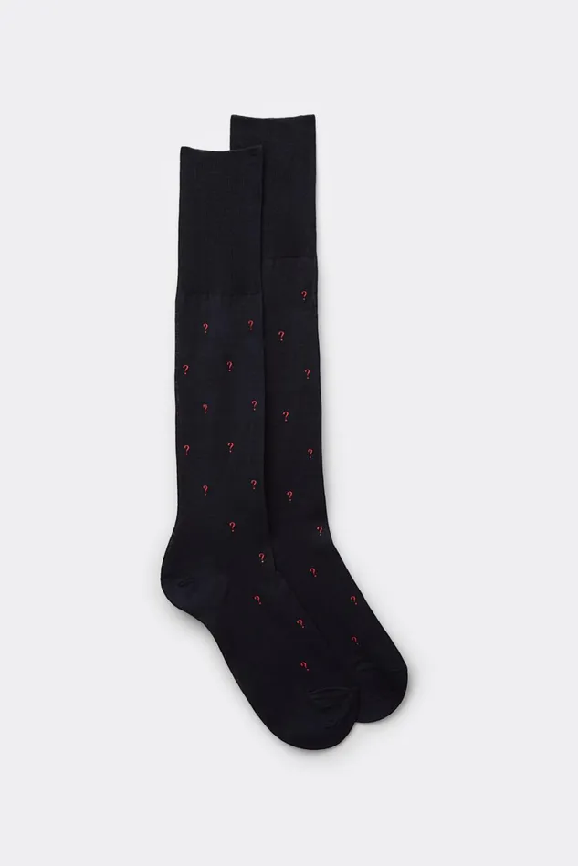 Intimissimi Long Socks Men Lisle Cotton Knee Socks Print 727j 8211 Blu Scuro Stampa Punti Di Domanda Intimissimi Long Socks Men Lisle Cotton Knee Socks Print 727j 8211 Blu Scuro Stampa Punti Di Domanda