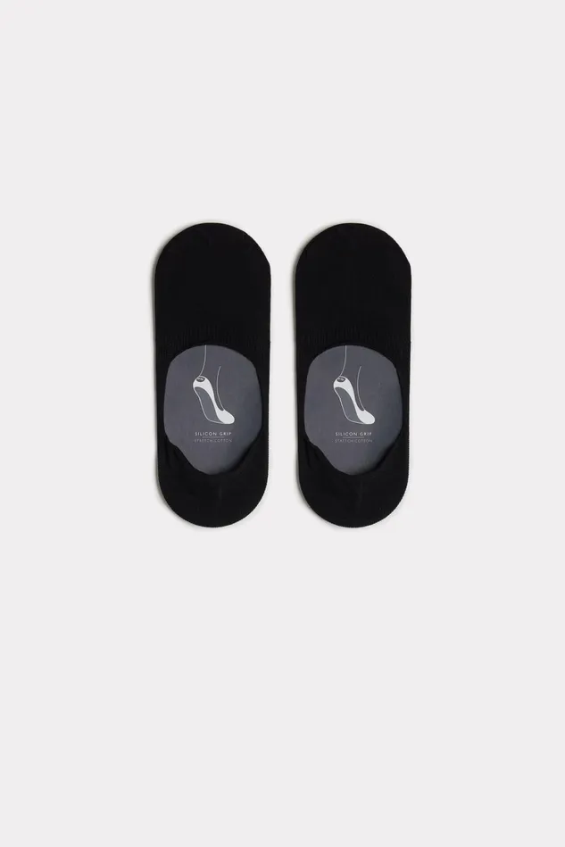 Intimissimi NoShow Socks Men Stretch Cotton Footlet Socks Black 019 8211 Black