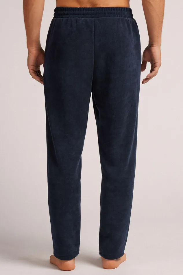 Intimissimi Pants Men Brushed Chenille Pants Blue 1467 8211 Intense Blue
