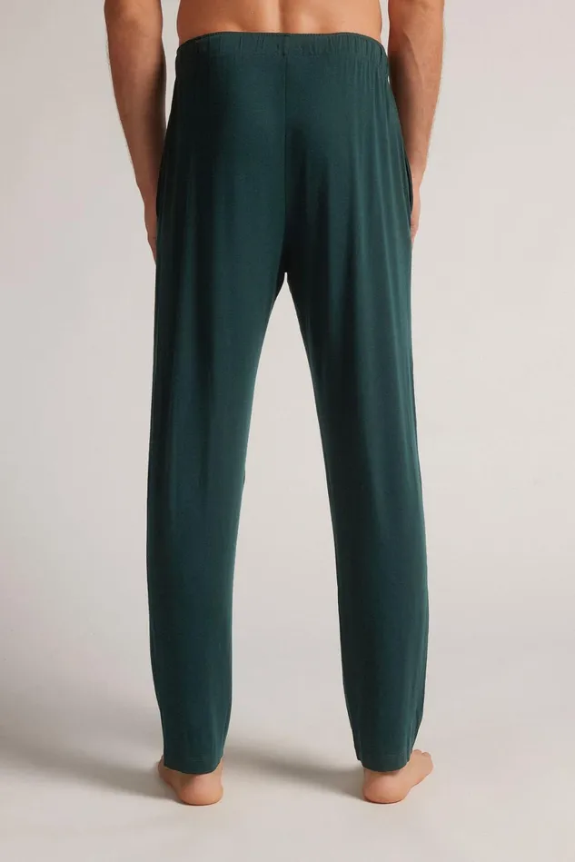 Intimissimi Pants Men Silk And Modal Trousers Green 132j 8211 Verde Scuro