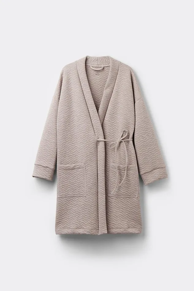 Intimissimi Robes Kimonos Women Soft Chevron Robe Beige 775j 8211 Brown Melange