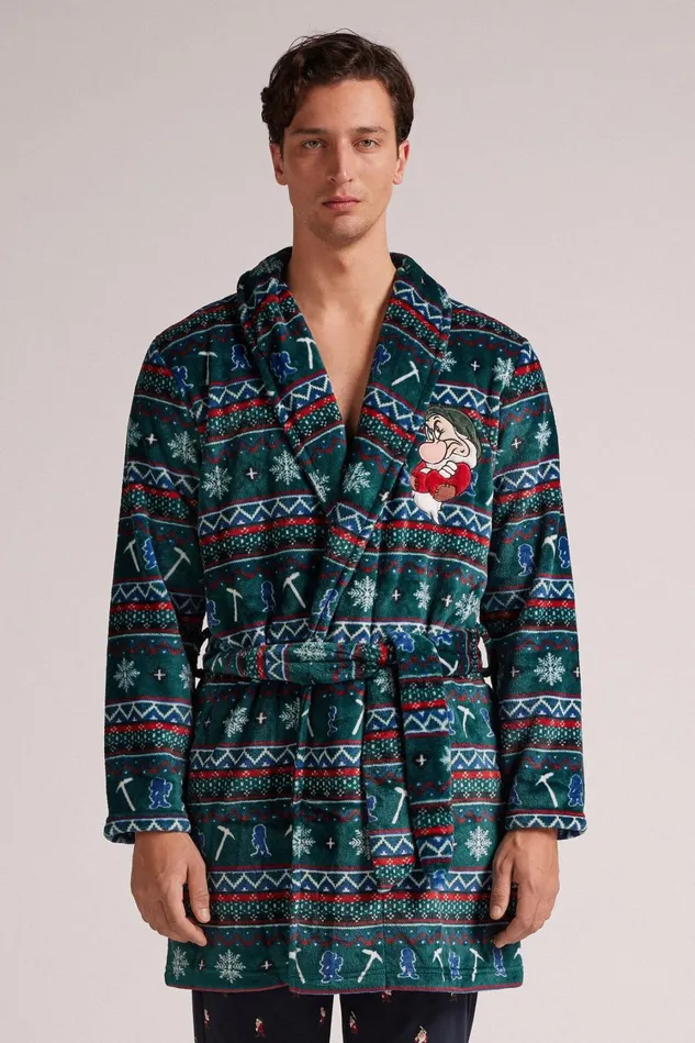 Intimissimi Robes Men Grumpy Disney Fleece Robe Green 759j 8211 Verde