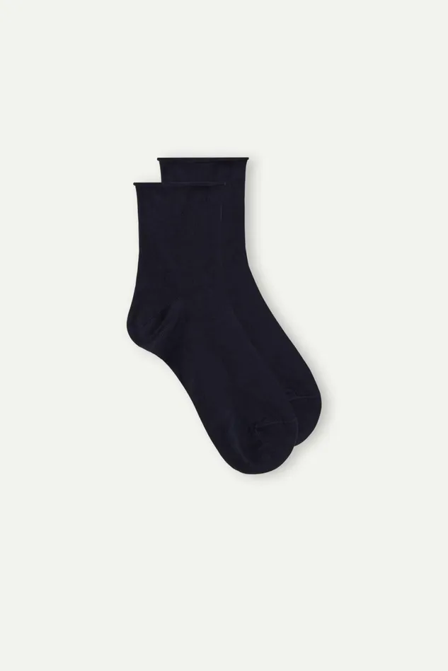 Intimissimi Short Socks Men Superior Cotton Ankle Socks Blue 016 8211 Blue