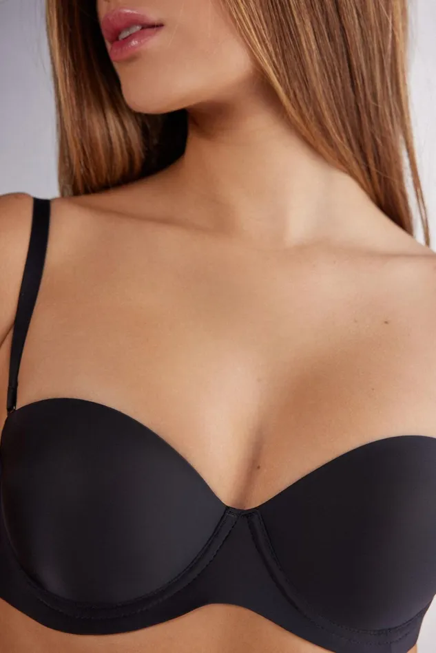 Intimissimi Strapless Bandeau Women Giada Microfiber Bandeau Bra Black 019 8211 Black