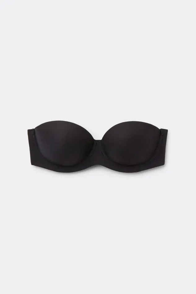 Intimissimi Strapless Bandeau Women Giada Microfiber Bandeau Bra Black 019 8211 Black