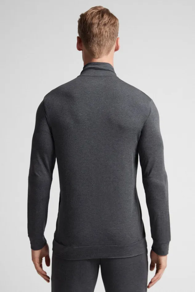 Intimissimi Sweatshirts Men Silk And Modal ZipUp Sweatshirt Grey 040 8211 Dark Grey Blend