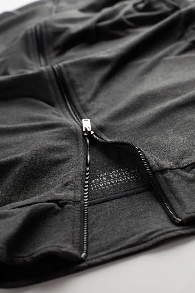 Intimissimi Sweatshirts Men Silk And Modal ZipUp Sweatshirt Grey 040 8211 Dark Grey Blend
