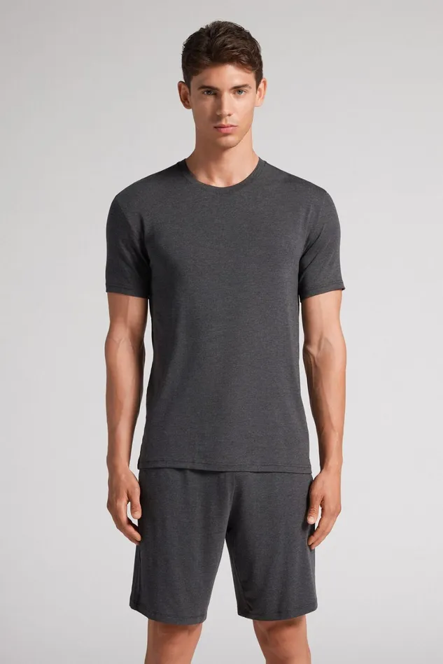 Intimissimi TShirts Polos Men Modal And Silk TShirt Grey 040 8211 Dark Grey Blend Intimissimi TShirts Polos Men Modal And Silk TShirt Grey 040 8211 Dark Grey Blend