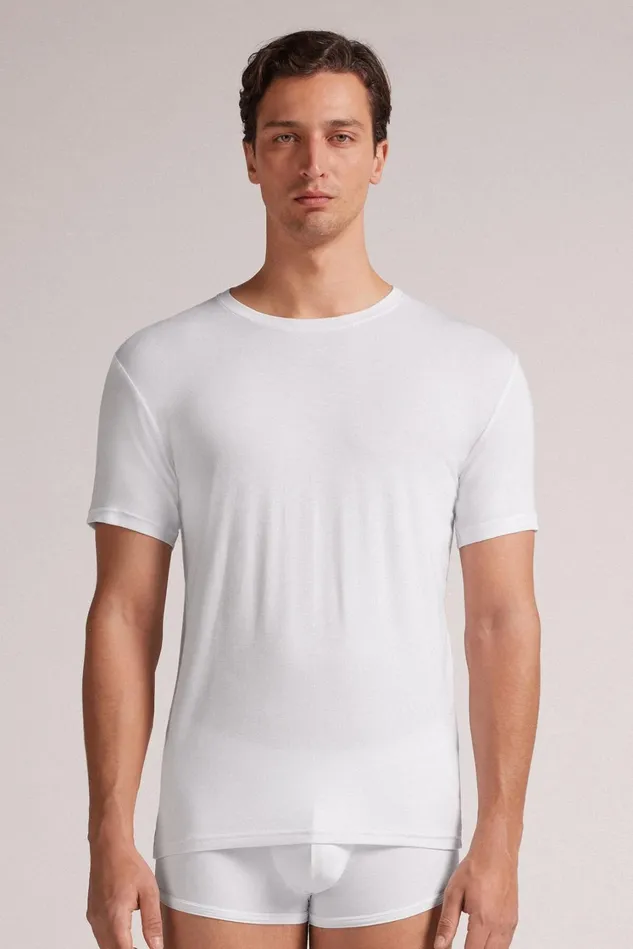 Intimissimi TShirts Polos Men Modal And Silk TShirt White 001 8211 White